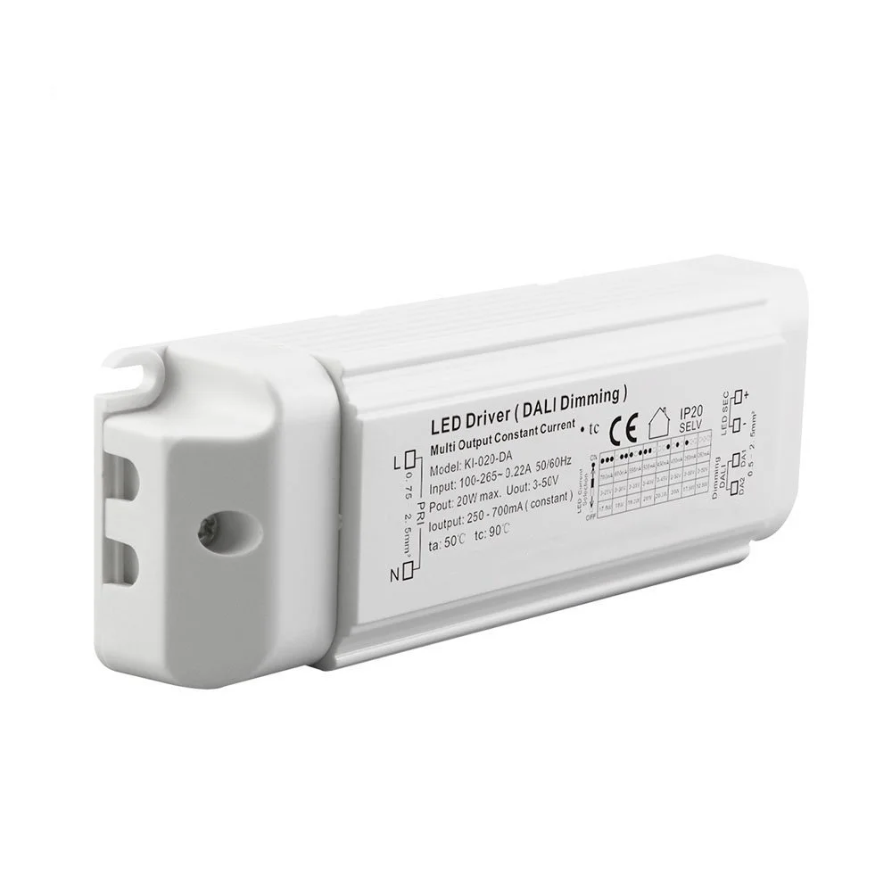 20W Dali Dimming Constant Kasalukuyang LED Driver