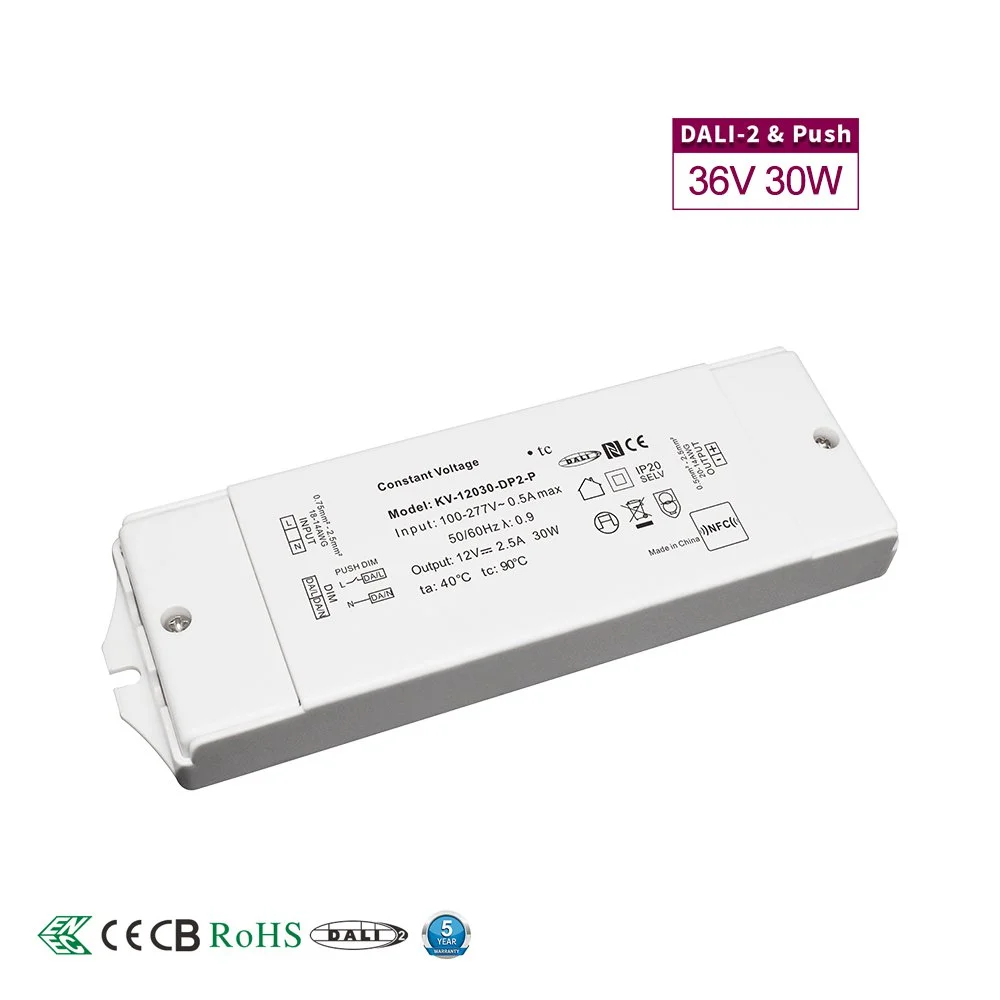 36V Constant Voltage 30W DALI Dimmable LED Driver