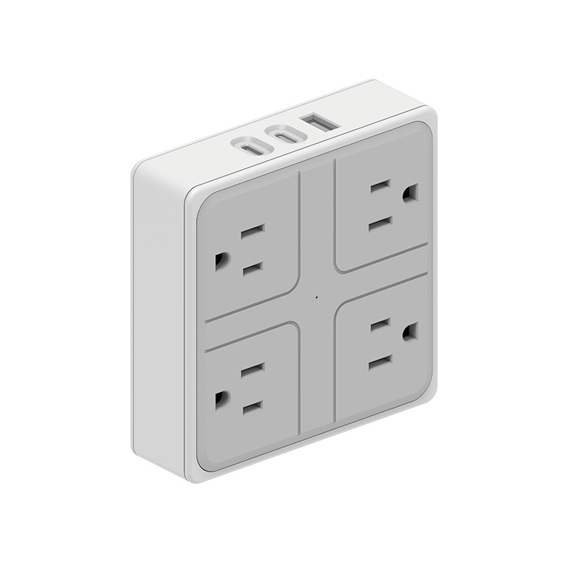 4 outlet US wall power strip