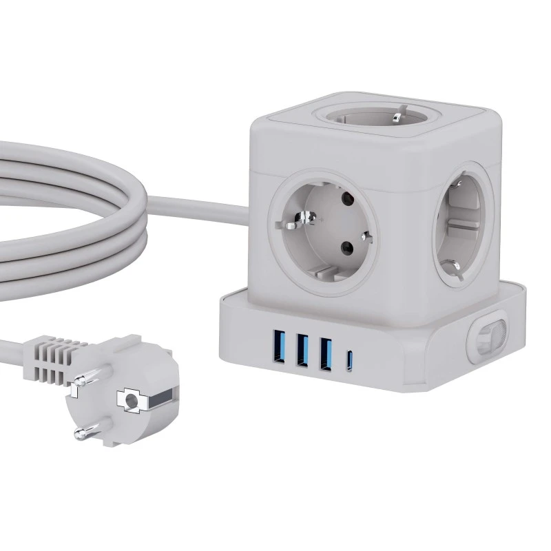 5-Outlet na Fast Charging Surge Tower Protector Socket
