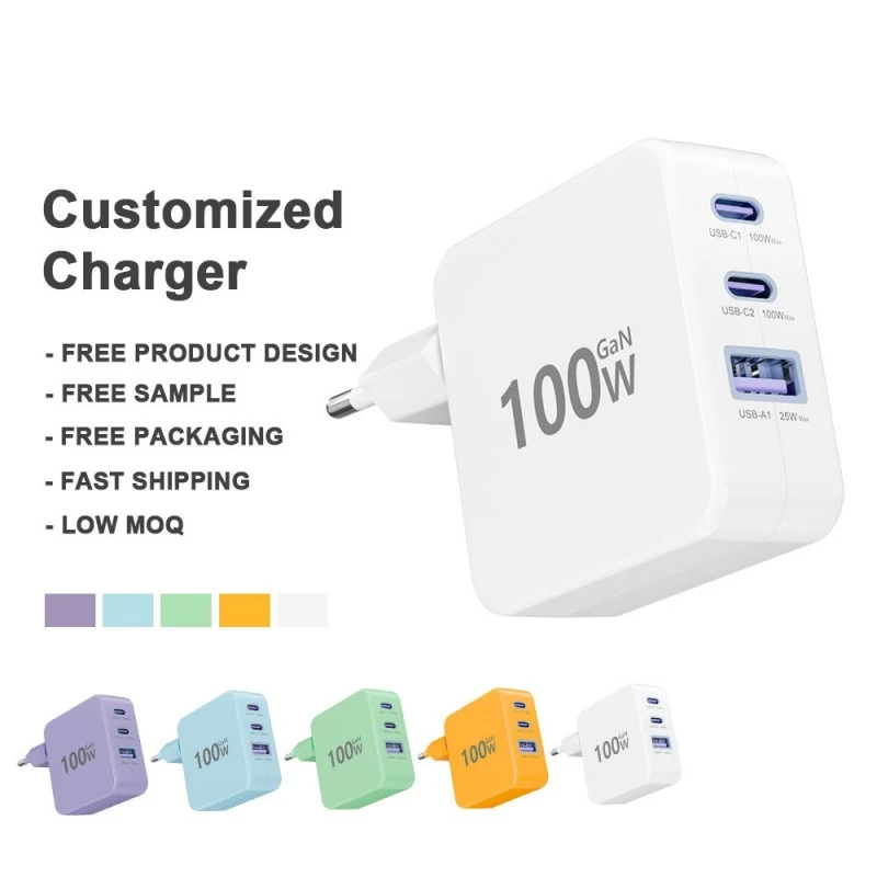 PD 3.0 100W Type C Fast Charger UK US AU EU Compatible Wall Charger