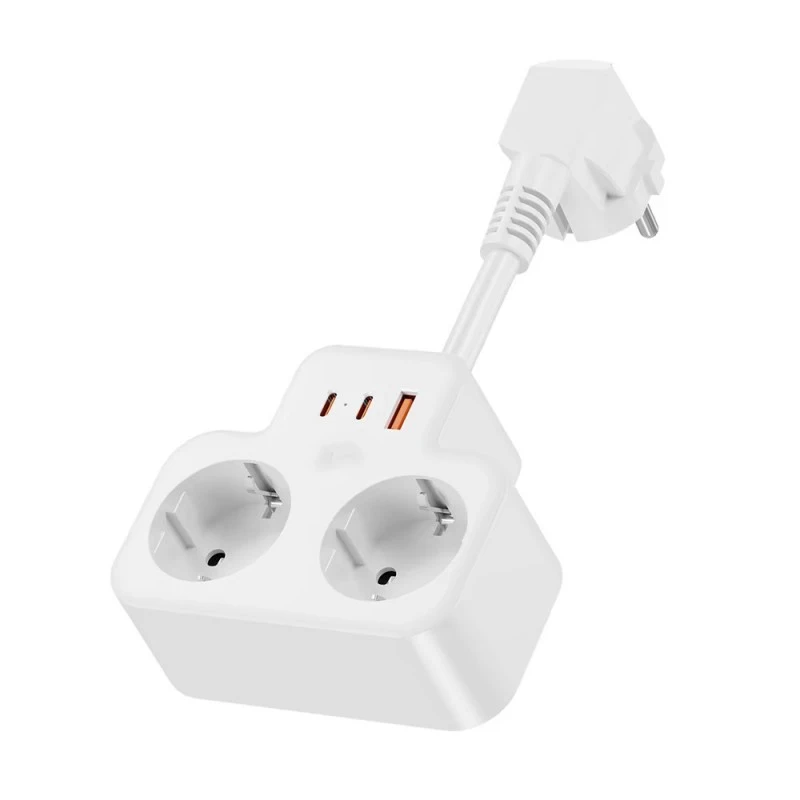 Wall Mounted European Standard Short Extension Cord Power Strip